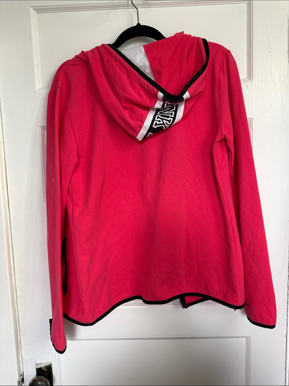 PINK Victoria's Secret Hot Pink Full-Zip Utility Hoodie Y2K Vintage Sz M - Picture 7 of 10